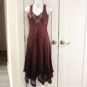 Komarov Embellished Charmeuse & Chiffon Dress Jacket Set